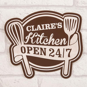 Personalised Brown Room Sign - Kitchen