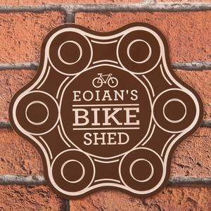 Personalised Brown Sign - Bike Shed