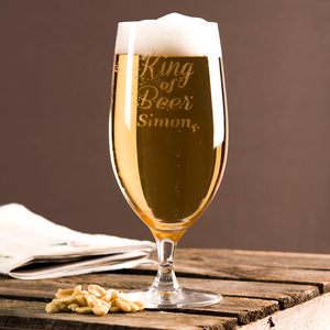 Personalised Cabernet Stem Beer Glass - King of Beer