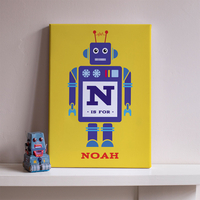 Personalised Canvas - Alphabet Robot