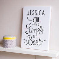 Personalised Canvas - You Are Simply The Best