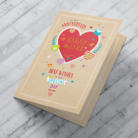 Personalised Card - Anniversary Best Wishes