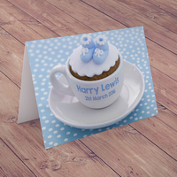 Personalised Card - Baby Boy Cup
