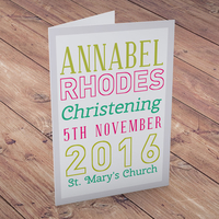 Personalised Card - Christening Sign