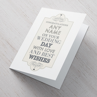 Personalised Card - Congratulations On Your Wedding