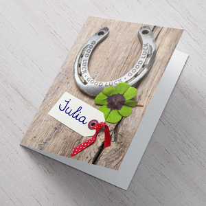 Personalised Card - Good Luck Horse Shoe