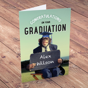 Personalised Card - Graduation Chimp