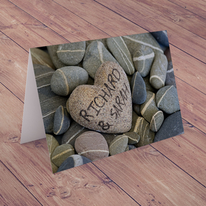 Personalised Card - Heart Shaped Pebble