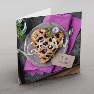 Personalised Card - Heart-Shaped Pie