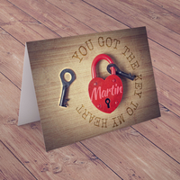 Personalised Card - Key To My Heart