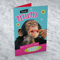 Personalised Card - Mum,  From Your Silly Monkey