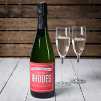 Personalised Cava - Family Christmas Red