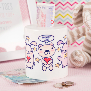 Personalised Ceramic Money Box - Bunny & Bears