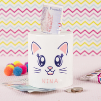Personalised Ceramic Money Box - Cat