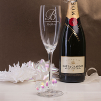 Personalised Champagne Flute - Initial & Date