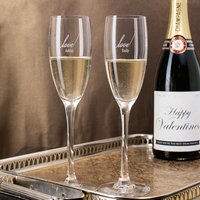 Personalised Champagne Flutes - Love