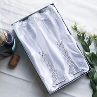 Personalised Champagne Flutes With Heart Stem