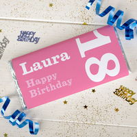Personalised Chocolate Bar - 18th Birthday for Her