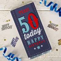 Personalised Chocolate Bar - 50 Today Happy Birthday