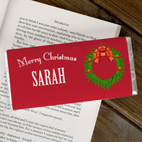 Personalised Chocolate Bar - Christmas Wreath