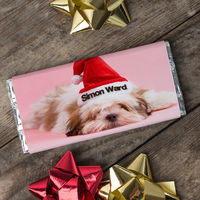 Personalised Chocolate Bar - Santa Dog