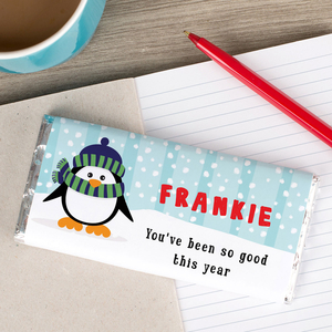 Personalised Chocolate Bar - Snow Penguin