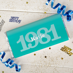 Personalised Chocolate Bar - Special Year Teal
