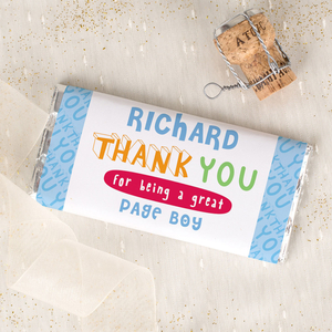 Personalised Chocolate Bar - Thank You - Blue