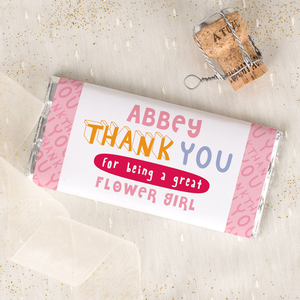 Personalised Chocolate Bar - Thank You - Pink