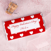 Personalised Chocolate Bar - Valentines Hearts