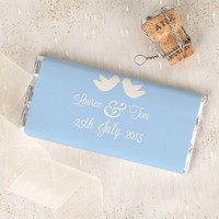 Personalised Chocolate Bar - Wedding Blue Birds