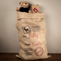 Personalised Christmas Hessian Sack - Santa Stamp