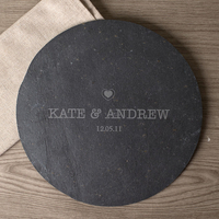 Personalised Circular Slate Cheeseboard - Couple