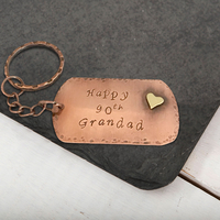 Personalised Copper Dog Tag Key Ring