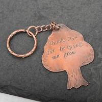 Personalised Copper Tree Key Ring - Any Message