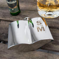 Personalised Dapper Chap Moustache Hip Flask - Initials