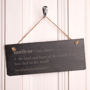 Personalised Definition Hanging Slate Sign