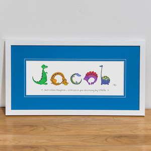 Personalised Dinosaur Name Frame