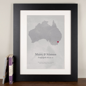 Personalised Engaged Map Print