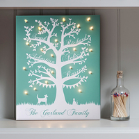 Personalised Family Tree Illuminated Canvas