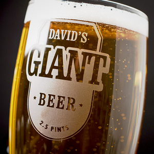 Personalised Giant Beer Glass - His Beer