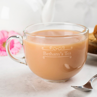 Personalised Glass Teacup - Name