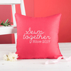 Personalised Grey & Red Heart Cushion - Sewn Together