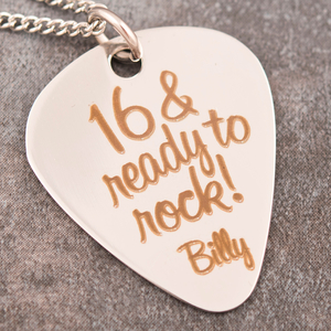 Personalised Guitar Pick Necklace - 16,  Ready To Rock