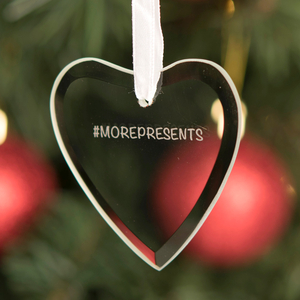 Personalised Hanging Glass Heart Keepsake - Hashtag