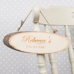 Personalised Hanging Natural Wooden Sign