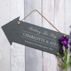 Personalised Hanging Slate Arrow