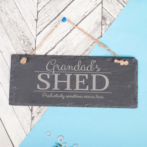 Personalised Hanging Slate Sign - Grandad