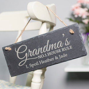 Personalised Hanging Slate Sign - Grandma