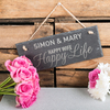 Personalised Hanging Slate Sign - Happy Wife Happy Life